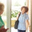 A caregiver comes in to see a client at home representing senior home care and the services offered.